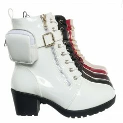 Forever Link New Access39K Childrens Utility Pouch Combat Boots - Girls Shoes