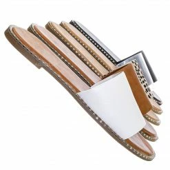 Bonnibel Micah Punk Rock Metal Stud Welt Slide - Women Hardware Slipper Flat Sandals