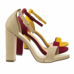 Delicious ShinerD Block Heel Ankle Strap Sandal 4 Inch High, Women Thin Strappy Formal Open Toe Minimalist Chunky Dress Shoes New