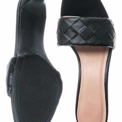 Bamboo Always42 Woven High Heel Mule - Women Basket Braided Weaved Slip On Slippers