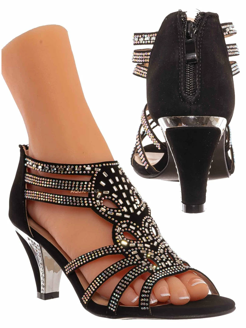 Forever Link Perform60 Rhinestone Crystal High Heel Sandal - Women Glitter Dress Shoes