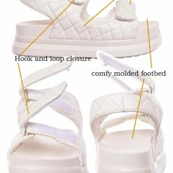 Bamboo Reiki03 Quilted Footbed Flatform Sandal - Women's Comfy Molded Shoe