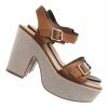 Bamboo Special05 Retro Raffia Woven Clog - Wrapped Sculpted Chunky Block Heel Platform New