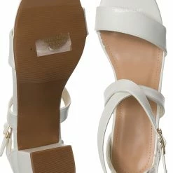 Top Moda Delia6 Block Heel Cross Strap Sandal, Women Strappy Dress Shoes