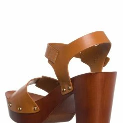 Wild Diva Kyrie36 Lightweight Wooden Clog Sandal, Women Comfort Shoes