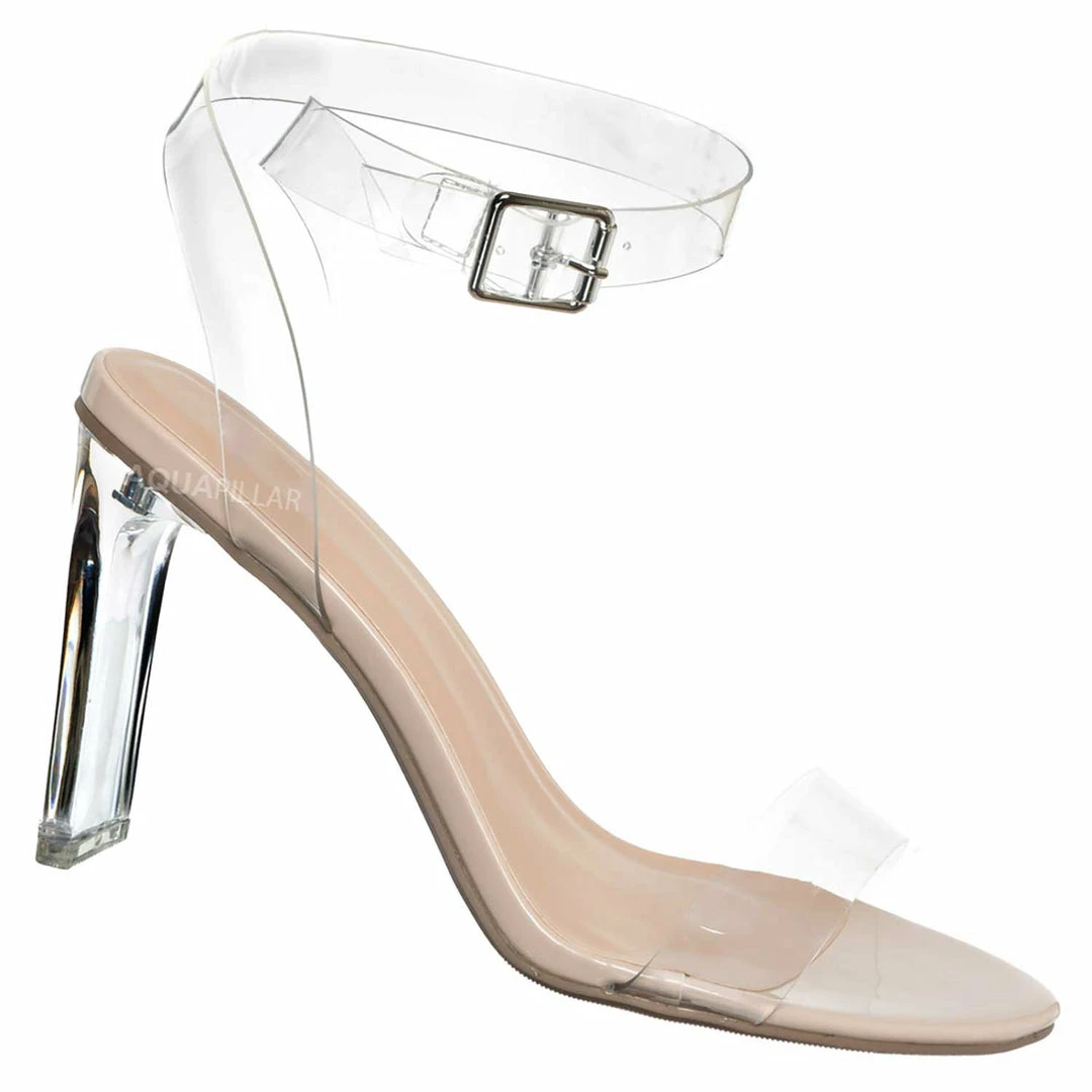 Bamboo Tuition Clear Acrylic Sandal - Women Lucite See Through Heel New