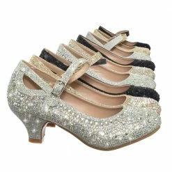 Forever Link Jemma02K Children Girl Rhinestone Crystal Glitter Pump For Wedding & Parties New