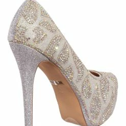 Blossom New Kinko Rhinestone Glitter Hidden Platform Pump - Women Heel