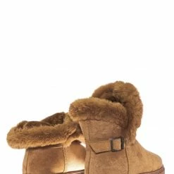 Bamboo Cozette03 Foldable Winter Faux Fur Slipper Bootie - Fold Shearling Snow Shoe New