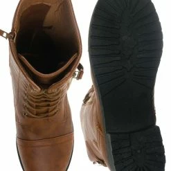 Forever Link New Mountain81 Grungy Lace Up Combat Boots - Men Womens Calf High Shoe