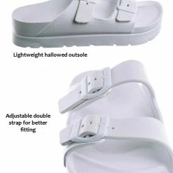 Bamboo Glee01 Lightweight Two Strap Molded Footbed -Flexible EVA Jelly Slide In Sandal