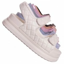 Bamboo Reiki03 Quilted Footbed Flatform Sandal - Women's Comfy Molded Shoe