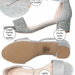 Soda Kick2 Girls High Heel Ankle Strap Sandal, Kids Block Heels Dress Shoes New