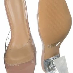 Wild Diva Danise01 Acrylic Glass Heel Mule Slipper - Women Lucite Sandal New