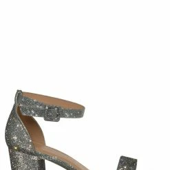 Delicious Crete Rhinestone Block Heel Sandal - Women Dance Shoes New