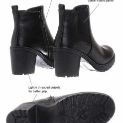 Bamboo Status50 Block Heel Chelsea Boot - Chunky Block Heel Zip Up Ankle Bootie New