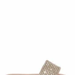 Top Moda Mesa27 Rhinestone Crystal Wide Vamp Slide, Women Summer Slipper