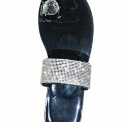 Wild Diva Jolie10 Rhinestone Jelly Toe Ring Sandals - Womens Crystal Pvc Toe Loop Glides New