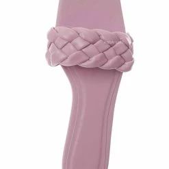 Bamboo Block19 Woven Braided Band Slipper - Womens Open Squared Toe Slip On Flat Sandal