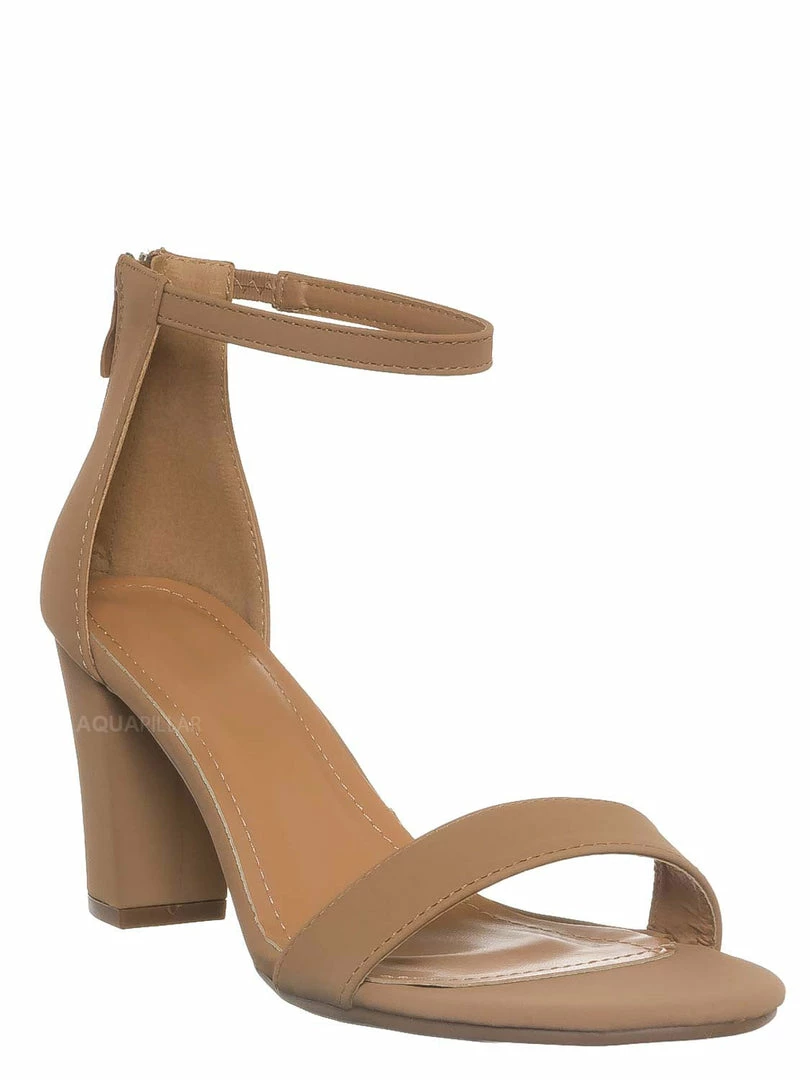 Top Moda Hannah1 Chunky Heel Two Piece Sandal - Women Evening Open Toe Dress Shoes New