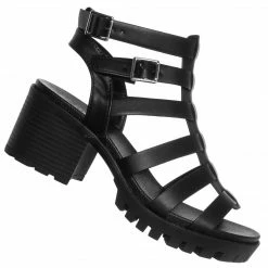 Soda Matilda Block Heel Gladiator Sandal, Womens Cage Clog