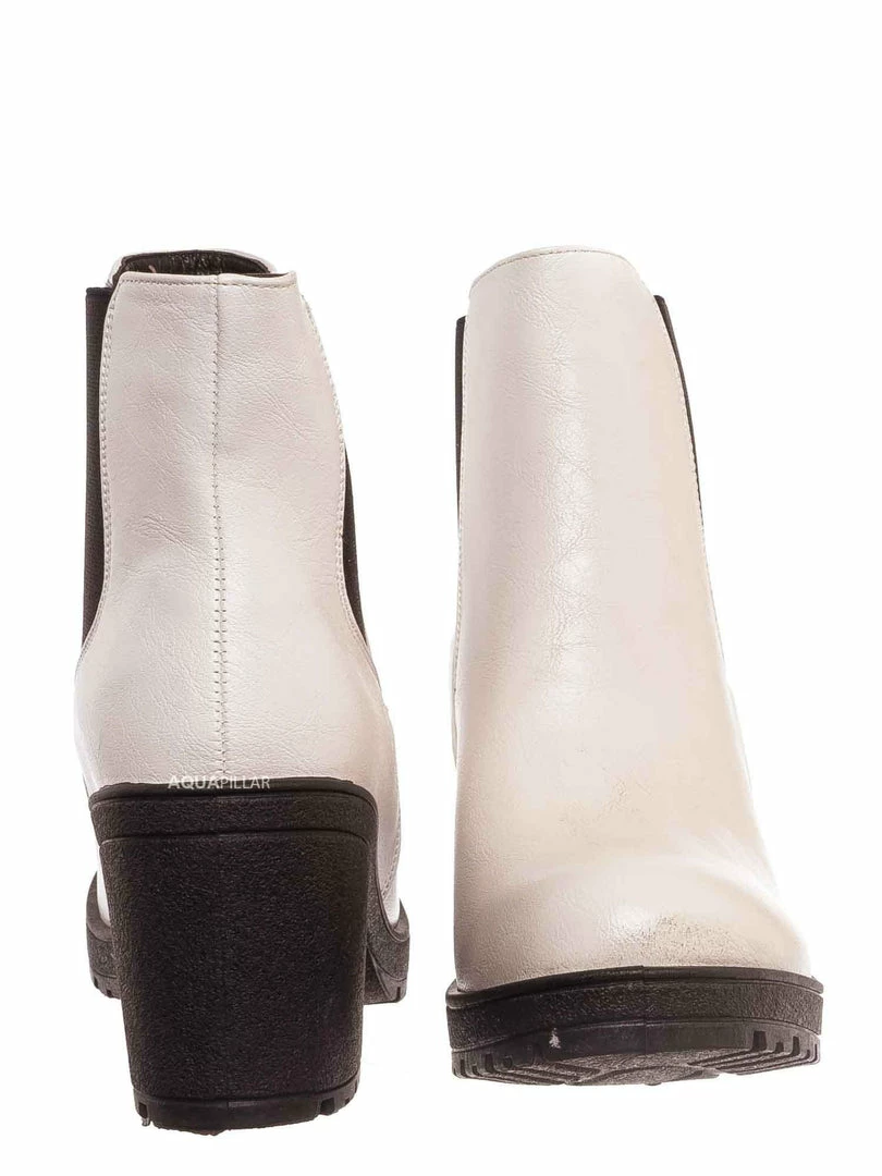 Fabulous New Status51 Vintage Block Heel Elastic Chelsea Ankle Bootie