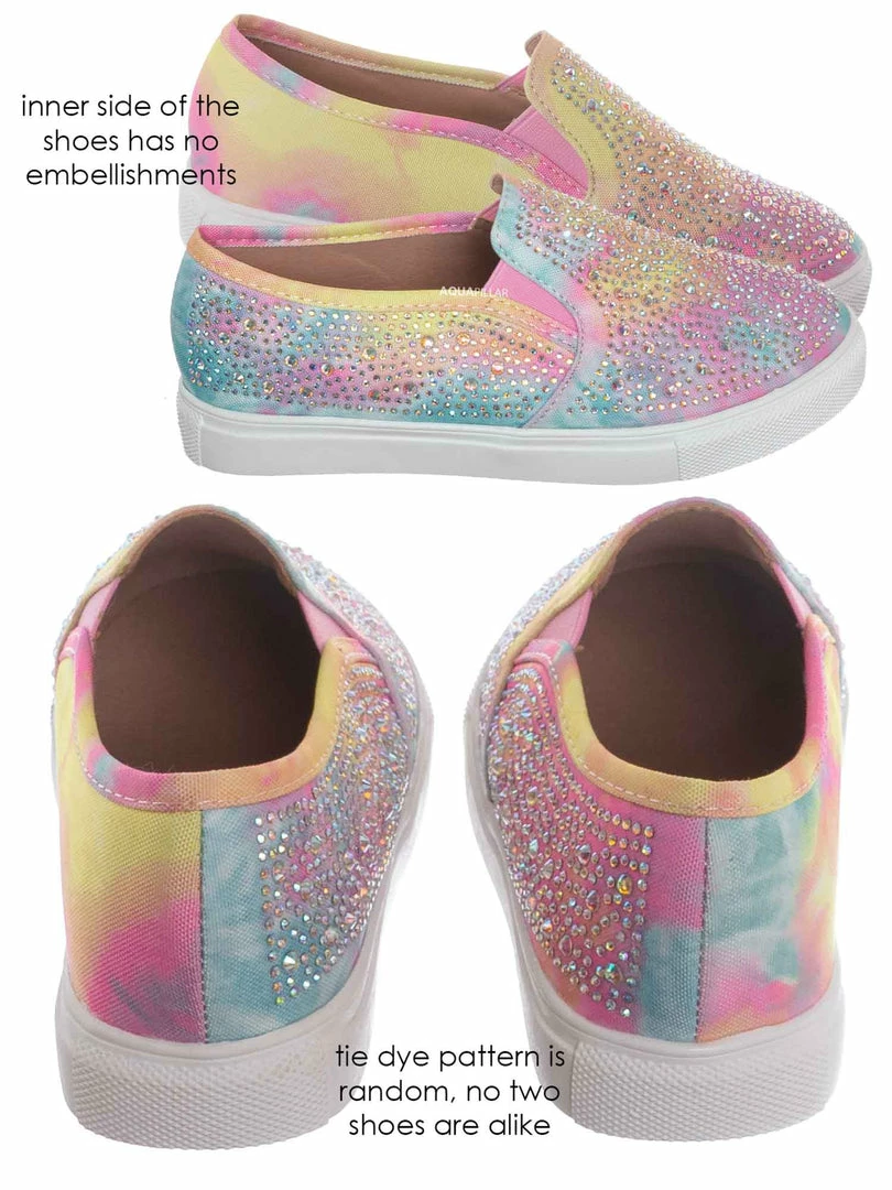 Forever Link Design08K Children Rhinestone Crystal Slip On Sneaker - Kids Girl Sporty Loafer New