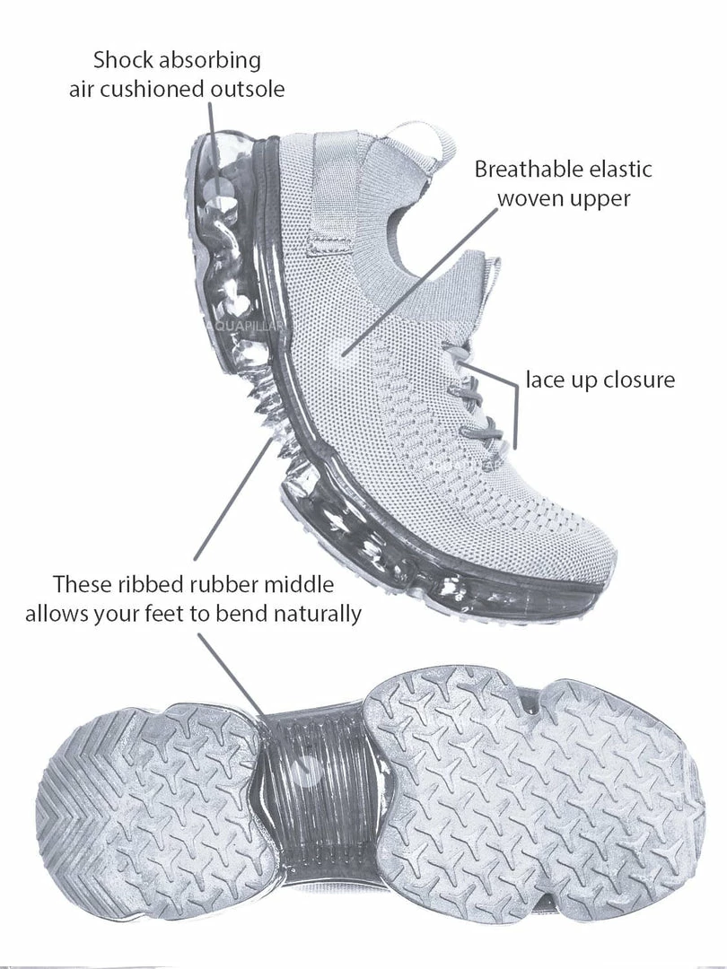 Forever Link Flow19 Stretch Elastic Mesh Sneaker - Festival Lace Up Rubber Air Bubble Cushion