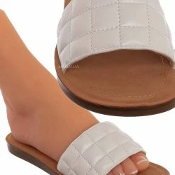 Soda Kane Comfortable Foam Padded Quilted Slide Sandal New