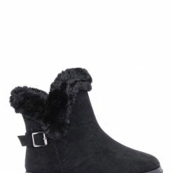 Bamboo Cozette03 Foldable Winter Faux Fur Slipper Bootie - Fold Shearling Snow Shoe New