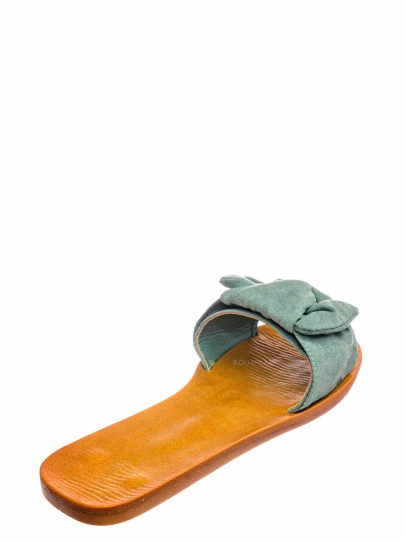 Bamboo Moondance17 Twist Knot Flat Slipper Mule - Women Slide In Boho Wide Band Sandal New