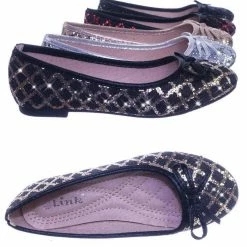 Forever Link New Karra46 Children Girls Fancy Round Toe Ballet Flat W Criss Cross Glitter