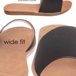 Soda InlineW Wide Width Foam Padded Slide, Women Slip On Sandal