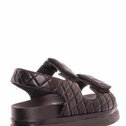 Bamboo Reiki03 Quilted Footbed Flatform Sandal - Women's Comfy Molded Shoe