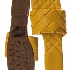 Forever Link Padded18 Wide Woven Slide Sandal - Womens Elongated Open Square Toe Slipper Mule New