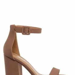 Delicious Iris Open Toe Chunky Heel Sandals - Women's 2 Piece Ankle Strap Dress Shoes