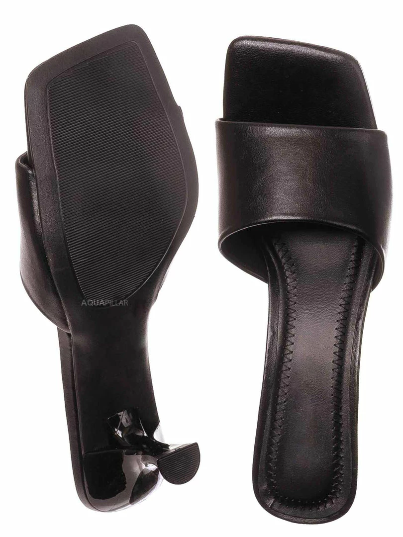 Anne Michelle Align03 Square Toe Slide In Mule - Women High Heel Slipper Cow Vinyl New