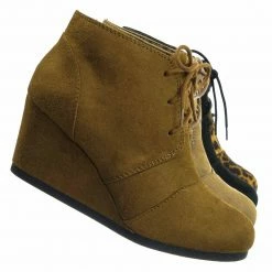 City Classified Rex Hidden Wedge Heel Bootie - Women Lace Up Oxford Ankle Boots