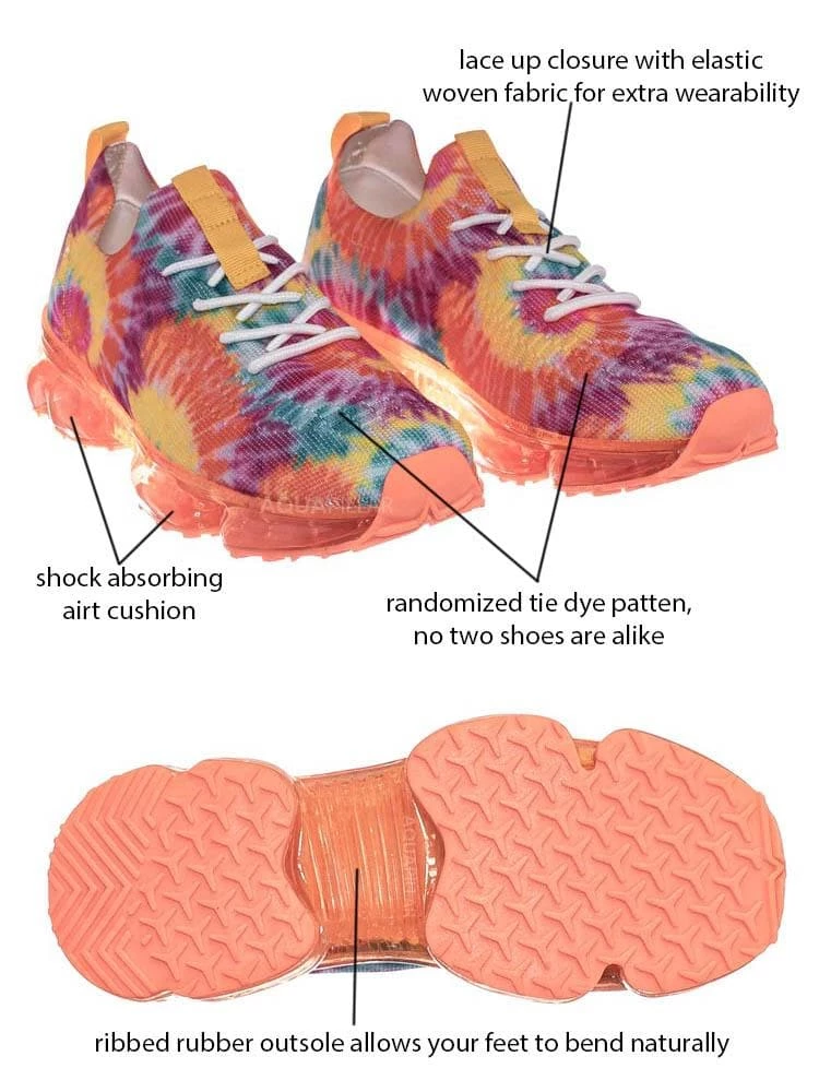 Forever Link Flow19 Stretch Elastic Mesh Sneaker - Festival Lace Up Rubber Air Bubble Cushion