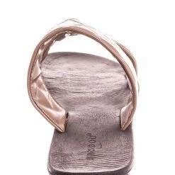 Bamboo Moonbeam65 Quilted Double Strap Slides - Summer Slip On Flat Slipper Sandal