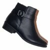 Top Moda Alana1 Elastic Chelsea Belted Ankle Bootie, Moto Block Heel Cowboy Biker Boot