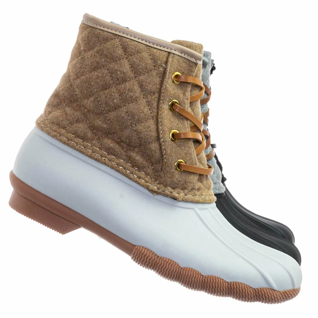 Top Moda Leo2 Waterproof Lace Up Boots - Quilted Felt Lining Ankle Height Bootie