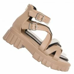 Bamboo New Benefit10 Sporty Lug-Sole Footbed Sandal, Women Flatform Gladiator Shoe