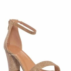 Top Moda Hannah1 Chunky Heel Two Piece Sandal - Women Evening Open Toe Dress Shoes New