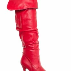 Forever Link Focus33 High Heel Wrinkled Slouchy Dress Boots - Stretch Foldable Over Knee New