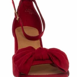 Bamboo Headline09 Womens Block Heel Bow Sandal New