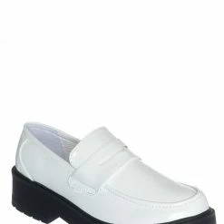 Forever Link New Chief60 Penny Loafers Platform Lug Sole - Vintage Creepers Chunky Work Flat Pumps Shoes Chunky Block Heel