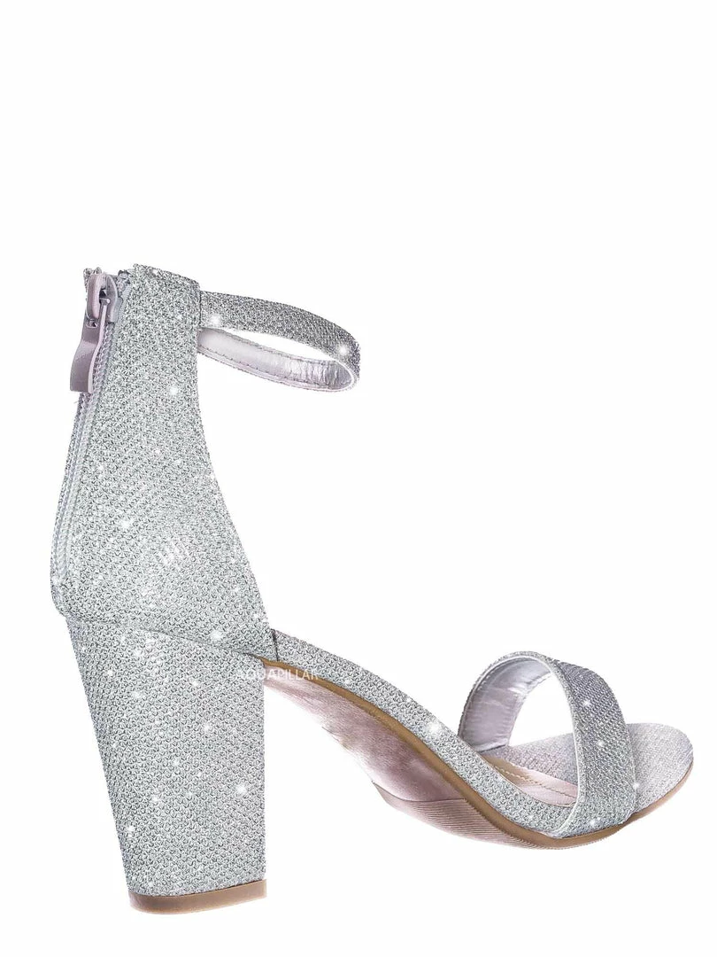 Top Moda Hannah1 Chunky Heel Two Piece Sandal - Women Evening Open Toe Dress Shoes New