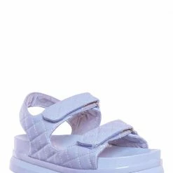 Bamboo Reiki03 Quilted Footbed Flatform Sandal - Women's Comfy Molded Shoe