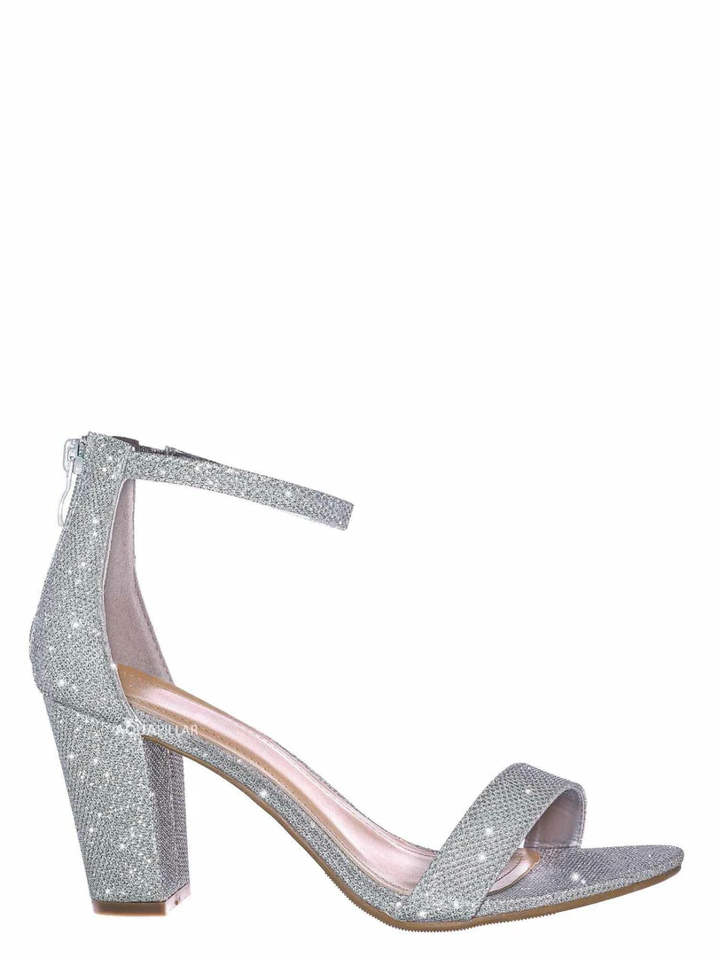 Top Moda Hannah1 Chunky Heel Two Piece Sandal - Women Evening Open Toe Dress Shoes New